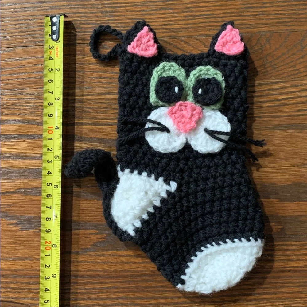 {Stocking} Charming Black & White Cat Stocking - Picture 3 of 6